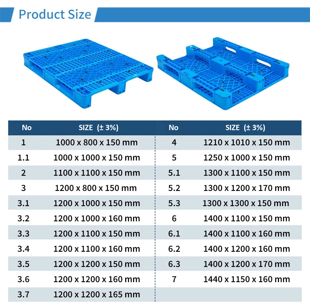 Manufacture OEM Heavy Duty Industrial Steel Reinforced Rack Single Double Face Stacking Grid Solid Cheap HDPE Warehouse Storage Euro Plastic Pallet Price