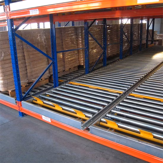 Warehouse Fifo Storage Racking System Flow Through Pallet Roller Racking
