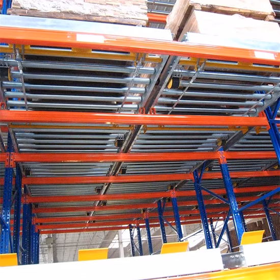 Warehouse Fifo Storage Racking System Flow Through Pallet Roller Racking