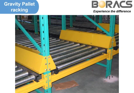 Premier entré, premier sorti Rouleau Gravity Carton Flow Pallet Rack Entrepôt Stockage Logistique Équipement Rack