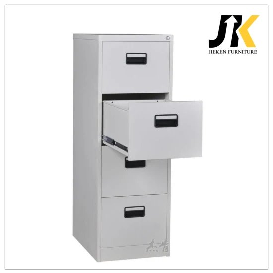 Mobilier de bureau Classeur vertical en métal à 4 tiroirs Classeur latéral en acier (gris clair blanc et noir)