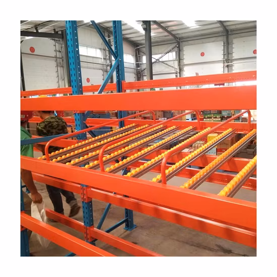 Stockage d'entrepôt Rayonnage de stockage par gravité Rack en direct en métal Gravity Pallet Flow Rack Cooler Gravity Shelter and Racks